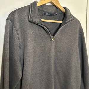 JOHN ASHFORD Men's Gray Pullover Quarter Zip Size Large